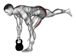 Stacco a una gamba con kettlebell