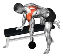 Rematore per deltoidi posteriori con kettlebell