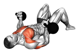 Distensioni inverse a terra con kettlebell