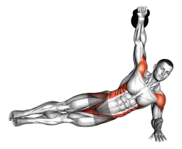 Side plank con kettlebell