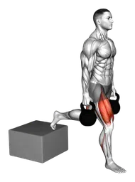 Split squat a una gamba con box basso e kettlebell