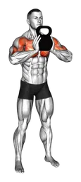 Crush curl in piedi con kettlebell
