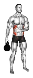 Suitcase hold con kettlebell