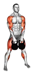 Clean a due braccia con kettlebell