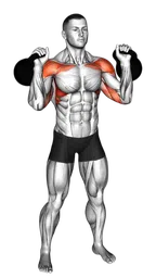 Military press a due braccia con kettlebell
