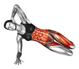 Crunch da plank laterale in ginocchio gomito-ginocchio
