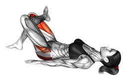 Glute bridge con gamba sinistra accavallata al ginocchio
