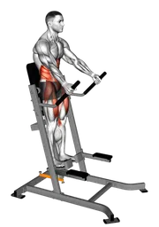 Leg raise addominale con elastico alla macchina
