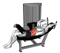 Leg raise alla macchina da sdraiato a ginocchia piegate