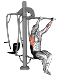 Lat pulldown da seduto alla macchina (esterno)