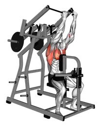 Pulldown laterale con presa inversa alla macchina (carico a piastre)