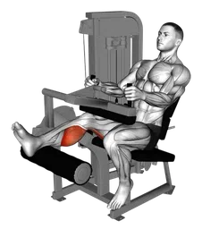 Leg curl a una gamba da seduto alla macchina