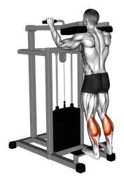 Calf raise in piedi alla macchina