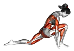 Posizione yoga dell'affondo basso anjaneyasana i