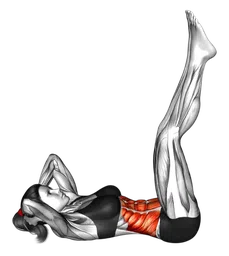 Crunch da sdraiato (gambe tese)