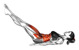 Crunch inverso a gambe tese da sdraiato