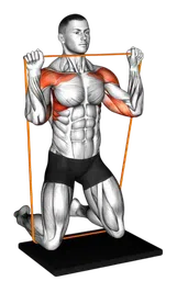 Shoulder press in ginocchio con elastico