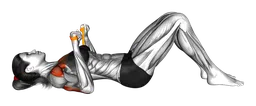 Chest press a terra con elastico da sdraiato