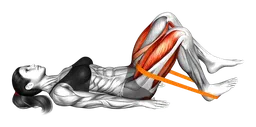 Glute bridge a una gamba con elastico