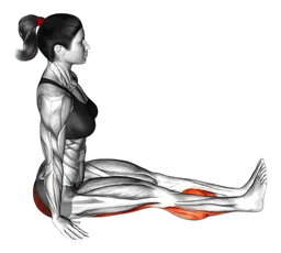 Posizione yoga della pinza da seduto