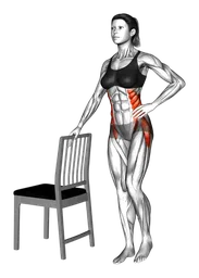 Sollevamento laterale del gluteo con sedia di supporto