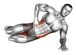 Side plank con sollevamento della gamba piegata
