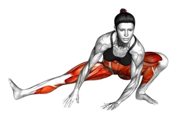 Skandasana yoga pose da un lato all'altro