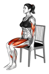 Curl braccia step-out da seduto su una sedia