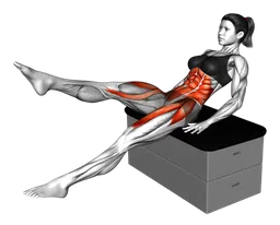 Flutter kick da seduto su uno sgabello imbottito