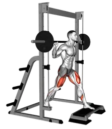 Split squat con gamba anteriore elevata al multipower