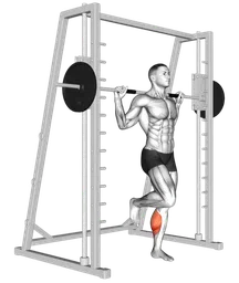 Calf raise a una gamba a terra al multipower