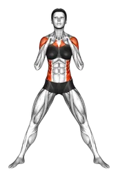 Punch in piedi a gambe divaricate