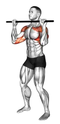Shoulder press in piedi con bastone