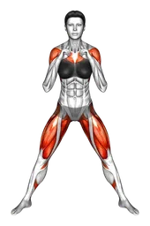 Squat con pugno in alto e in basso