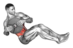 Russian twist con sovraccarico (gambe sollevate)