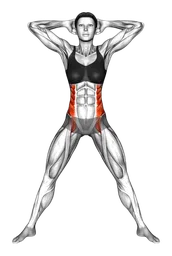 Side bend a gambe divaricate